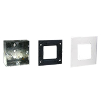 72350 79250X45-N 79265X45-N Flush Mount Metal Box, Frame & Plate. 45x45mm Opening.